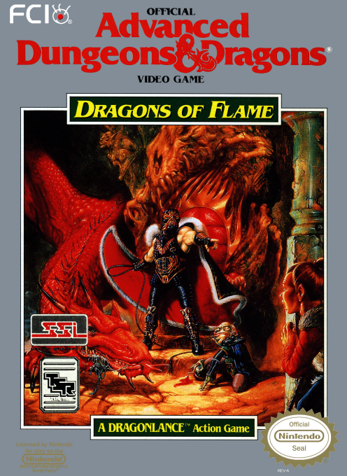 Advanced Dungeons & Dragons: Dragons of Flame box art for Famicom